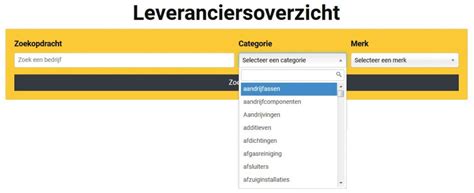 Leveranciersoverzicht